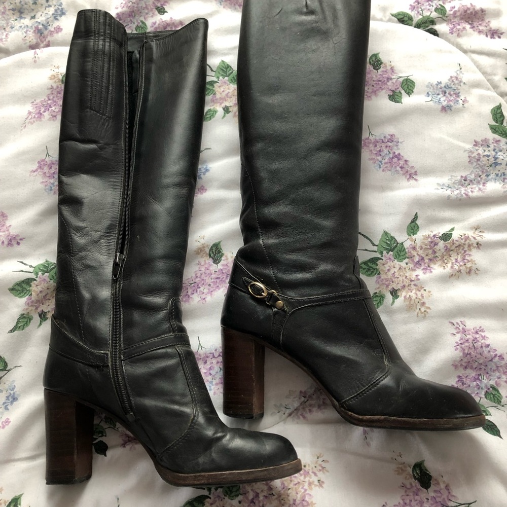 Woman’s Black Leather High Heel Boot